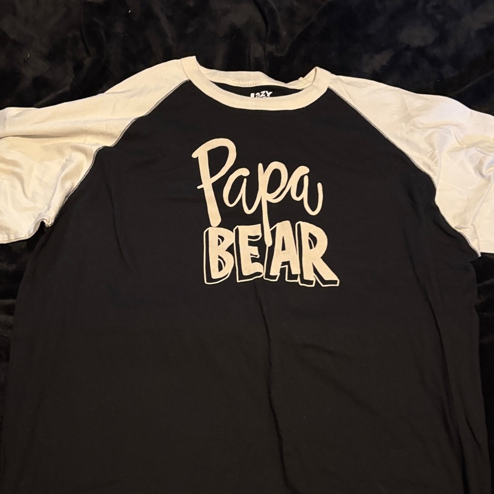 Lazy One Black and White Papa Bear Tee